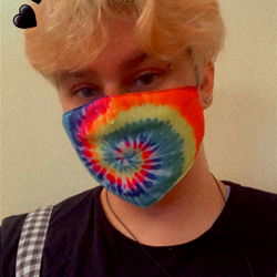 Colorful Face Mask with Huge Black Eyes