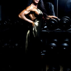 Azure Dee, a fitness model showcasing strength and beauty at the gym