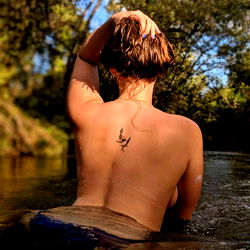 Intimate swimsuit photoshoot with model