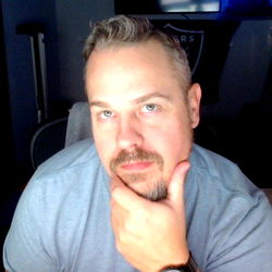 A-Bomb's Thoughtful Pose in a Home Office