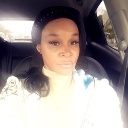 Model Mizzphresh305GGE, posing in the back of a vehicle