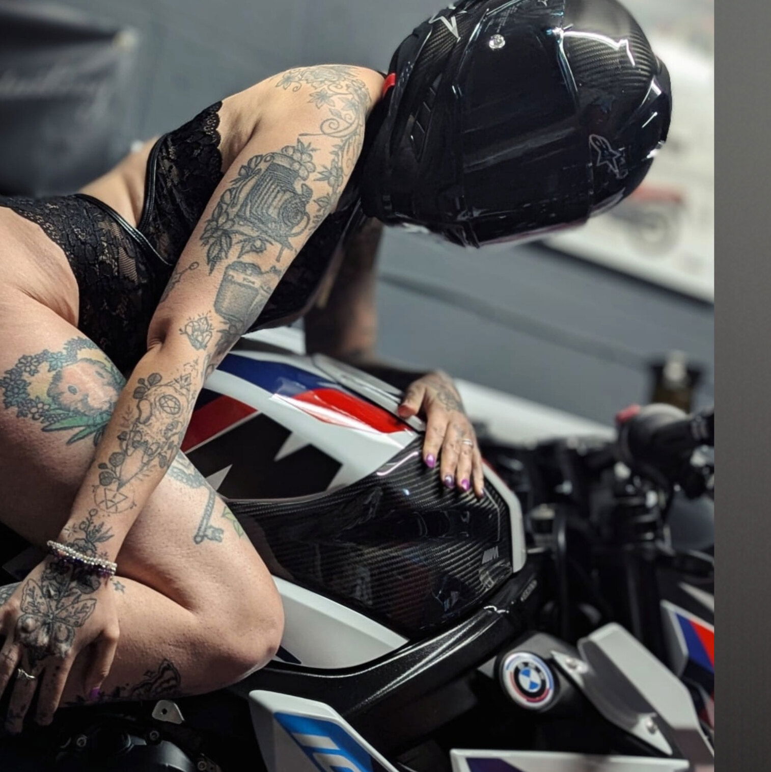 Tattooed Biker Girl photo