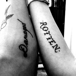 Twin Tattoos of Love and Rotten