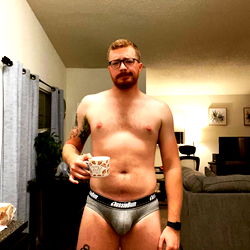 Tall Redhead Model Posing in Underwear