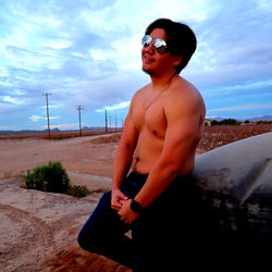 Strong and Athletic Fitness Model in a Desert Landscape
