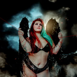 Artwork of a Gothic Model With Wings