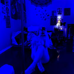 Andromeda in a Blue-lit Room