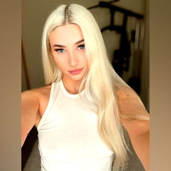 Model with Long Blonde Hair and Blue Eyes