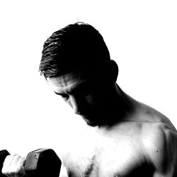 Adam First, Fitness Model in Profile Shot