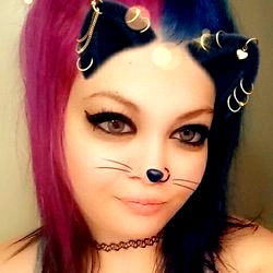 Colorful cat filter on OnlyFans model Kerillian