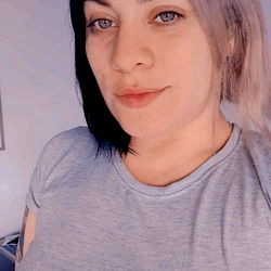 Young Woman with Gray Hair