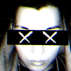 A Model Displaying a Unique Look with Xs on the Face