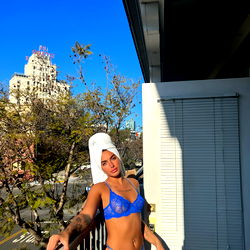 Hailey's Bikini-Clad Rooftop View