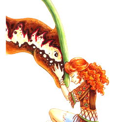 Vivid Illustration of a Girl and Dino in Adventure