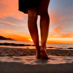 Melancholic Sunset Photoshoot on Beach