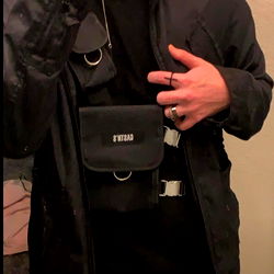 Stylish DAX with Black Jacket and Fanny Pack, Texas Vibes