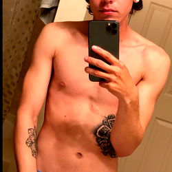 Ej in Shirtless Bathroom Photo, 18 Years Old