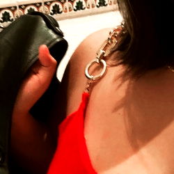 Glamorous Model in Red Dress