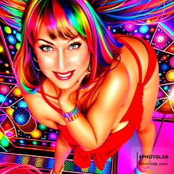 Vibrant OnlyFans Model Jewel in Colorful Costume