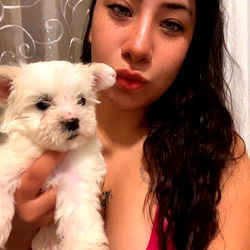 Pet Lover: Woman with Adorable Dog