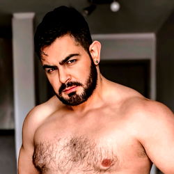 Chilean Bodybuilder with Beard and Mustache