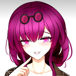Cute Anime Girl with Pink Hair and Glasses