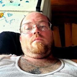 A man resting at home