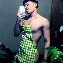 Model in Checkered Apron