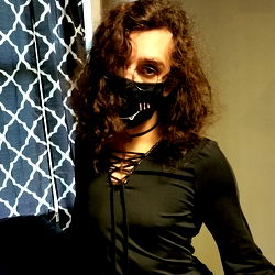 Goon Cave Model Ash in Gothic Outfit with Mask