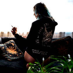 OnlyFans model posing for a photo with a humorous twist