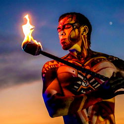 Striking Performance Art with Fire and Torch