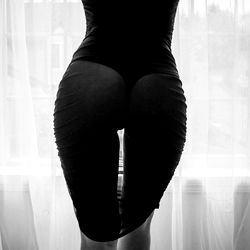 Ariel Green in a Racy Black Dress