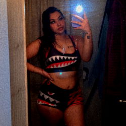 Nina on Instagram in Shark Swimsuit
