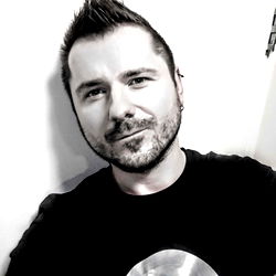 A man in a black shirt