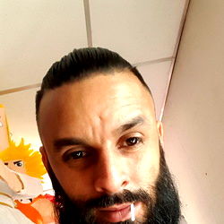 Bearded Man with Mustache in Sunglasses