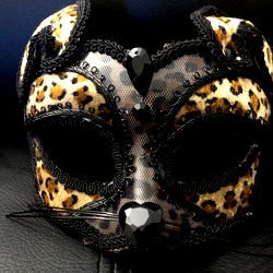 Futuristic Mask with Leopard Print Accent