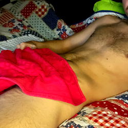 Sensual OnlyFans Model CollegeGuy98 Posing in Red Cloth