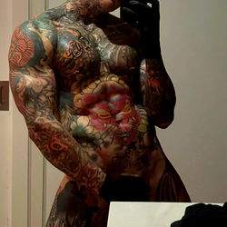 Fit Bodybuilder Model with Tattoos