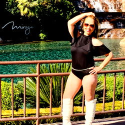 Camille Blue, OnlyFans Model, Posing for Photo in Las Vegas