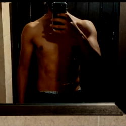 Model in Black and White Photo with Mirror Reflection