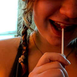 Onlyfans model Alexxx enjoying a sweet treat