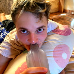 Model Tomboybby from Argentina with a Juice Vaporizer