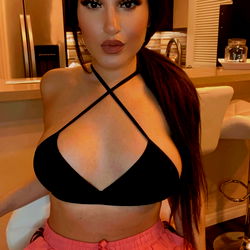 Model in Chic Black and White Swimsuit