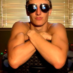 Model Posing on Gym Equipment