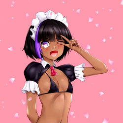 Exotic Gothic Nurse in a Black and Pink Bikini