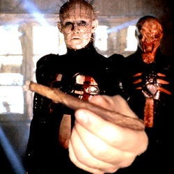 Vintage Sci-Fi Movie Poster with a Cigarette and a Cult Figure