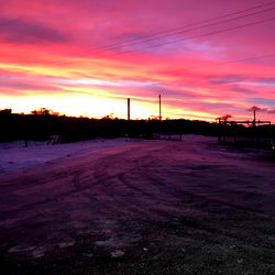 Striking Sunset at a Rural Road
