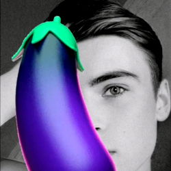 Social Media Influencer with Eggplant Snap Filter