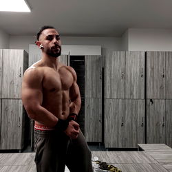 Akira: Bodybuilder Posing in Gym