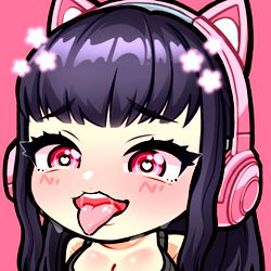 Anime-Style Avatar with Headphones and Pink Ears